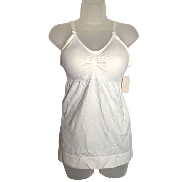 Pop Maternity Nursing Camisole White Nursing Accessible Scoop Neck Large / XL - Picture 1 of 8